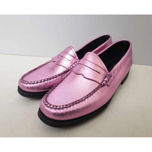 G.H Bass Weejuns Whitney Easy Loafers in Pink Metallic - Picture 1 of 4